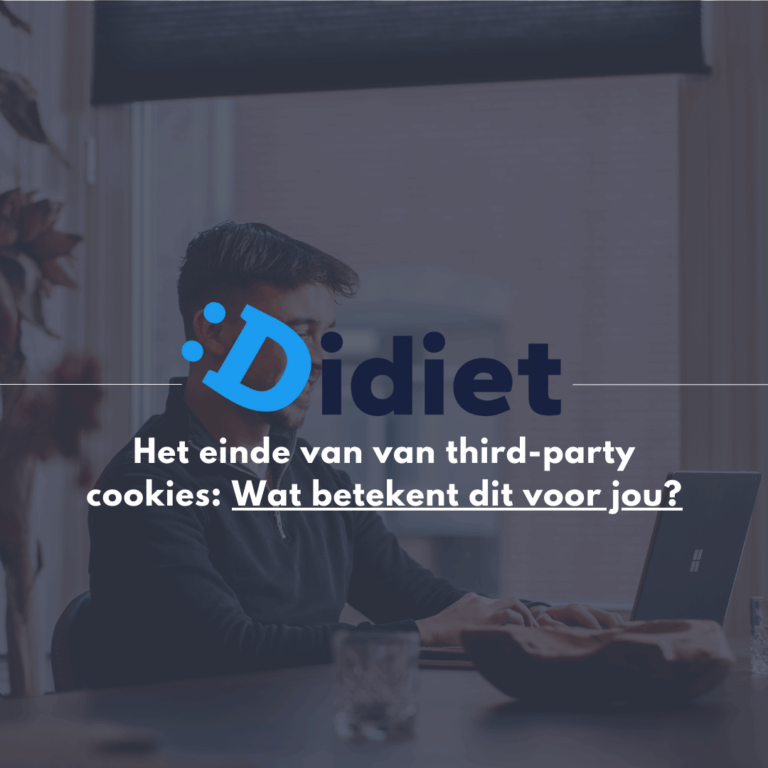 Afbeelding met de titel ‘Het einde van third-party cookies: Wat betekent dit voor jou?’ over de impact van het verdwijnen van cookies in 2025 en de overstap naar first-party data.